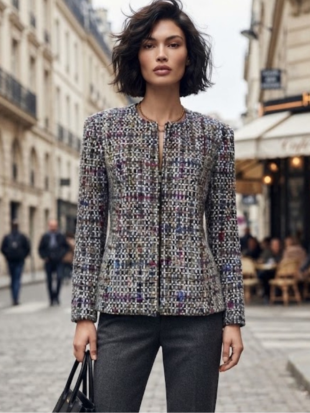 NWT Women’s N Touch multicolored zipper woven jacket